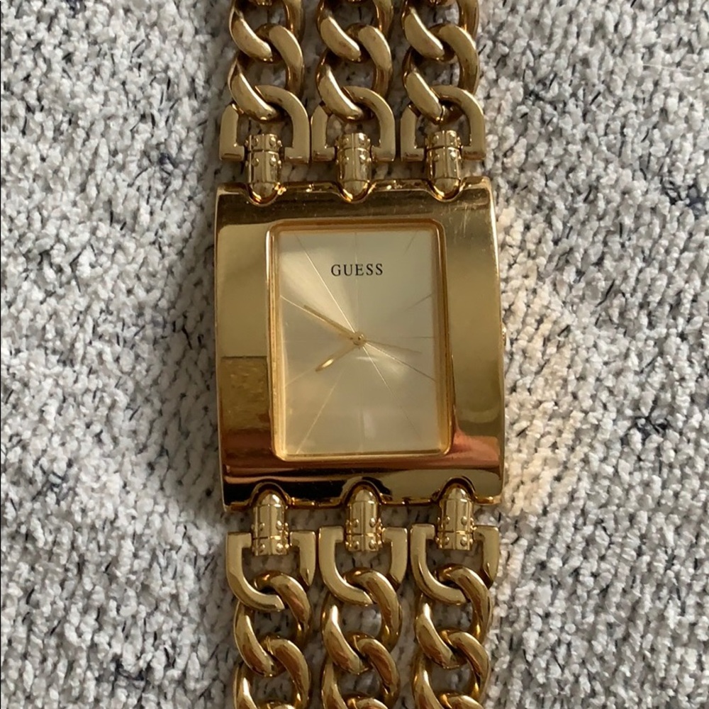 Guess Gold Link Square Face Watch